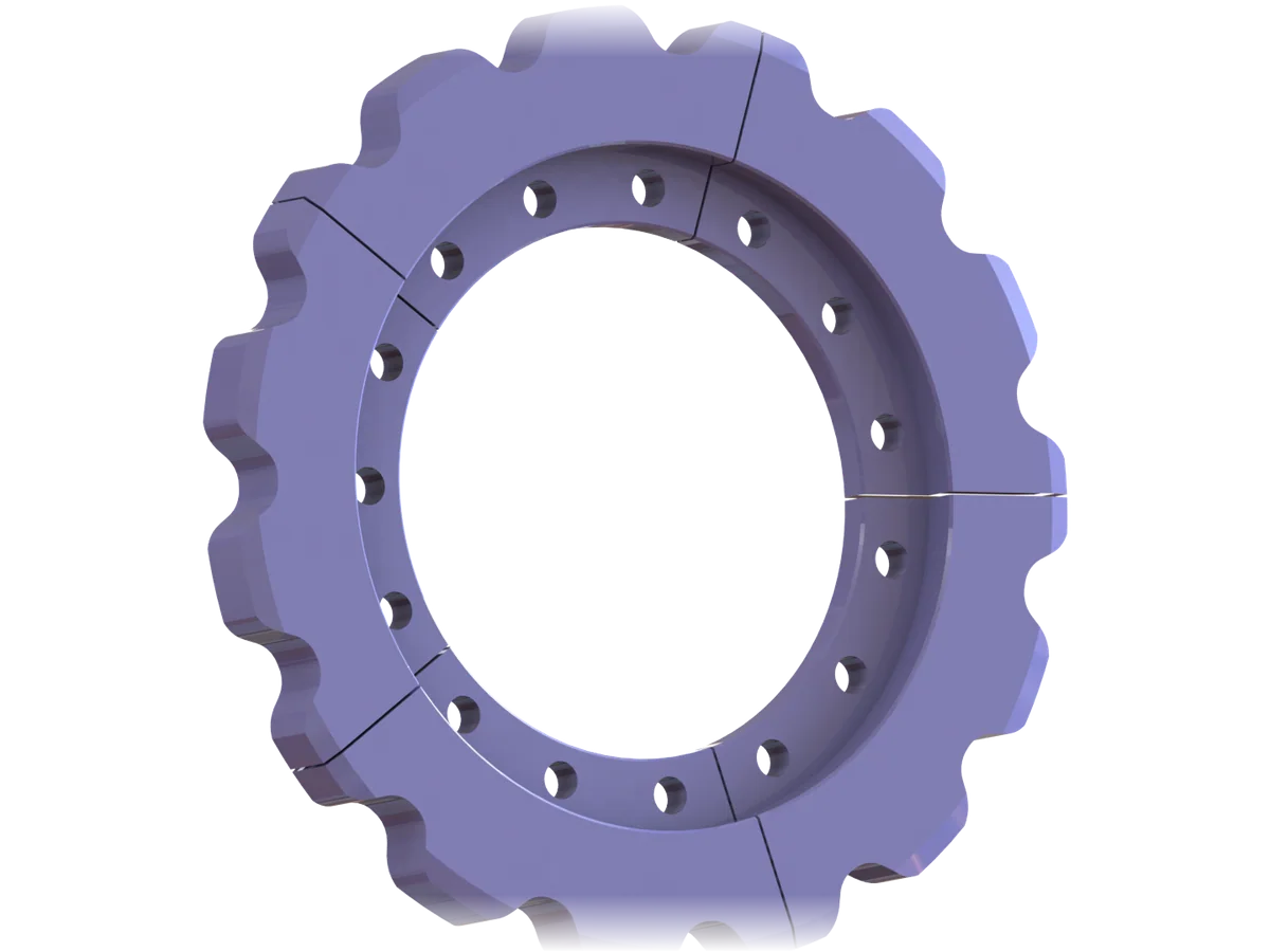 Segmented deep pan conveyor sprocket