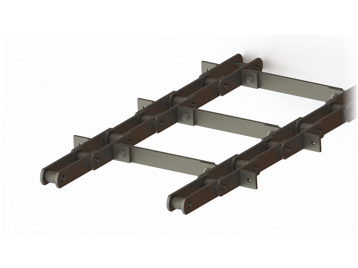 Drag chain conveyor chain with flight bars