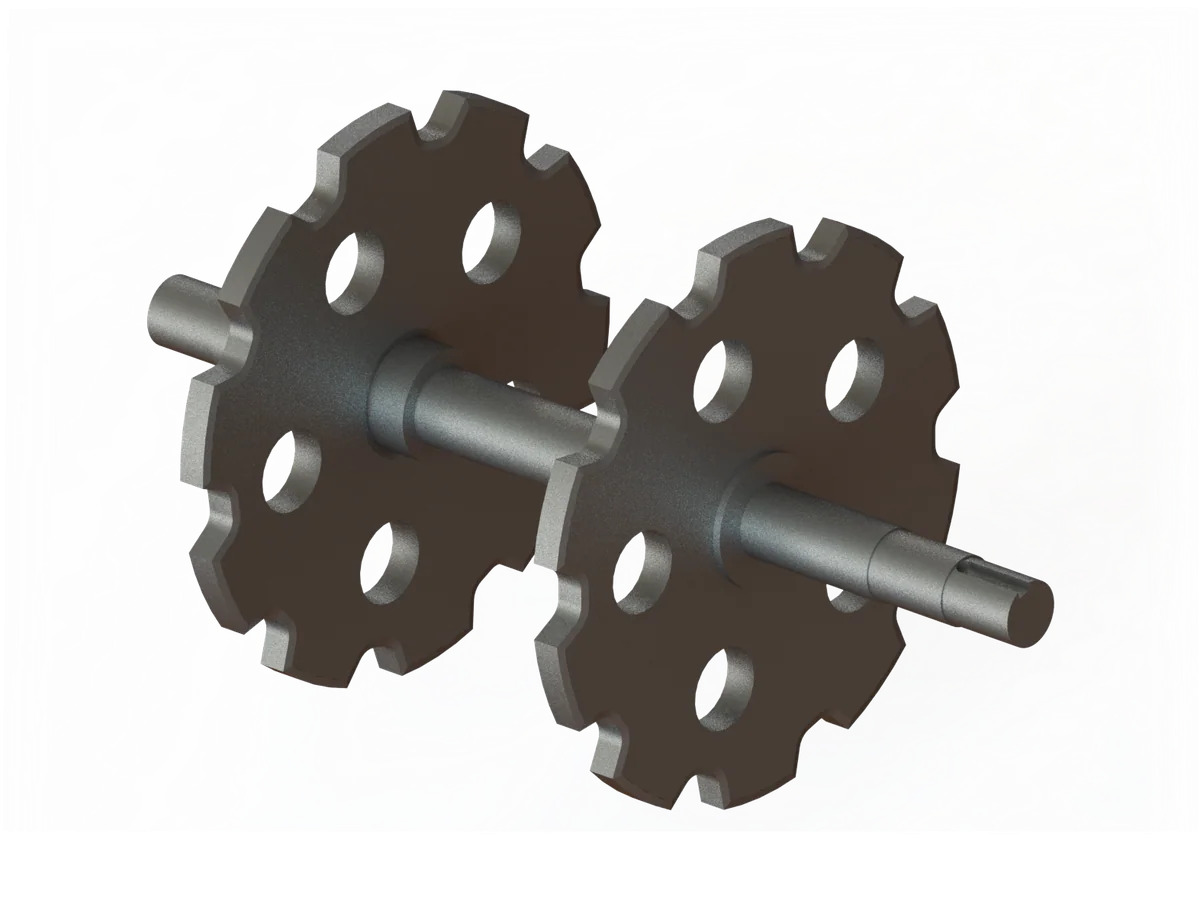 Drag chain sprockets on shaft