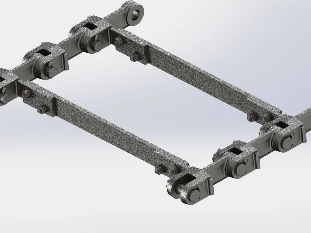 Twin-strand drag conveyor chain