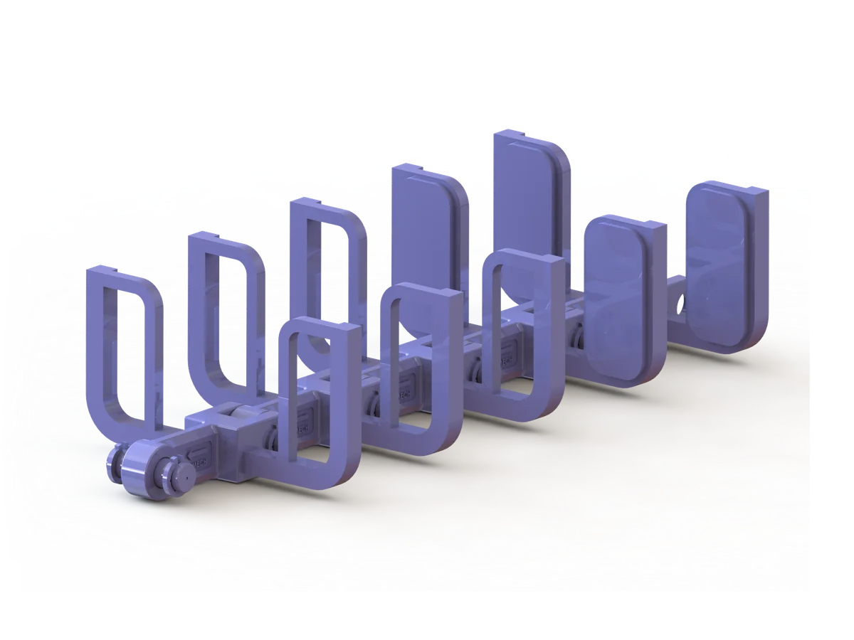 Flow conveyor chain with U-flights