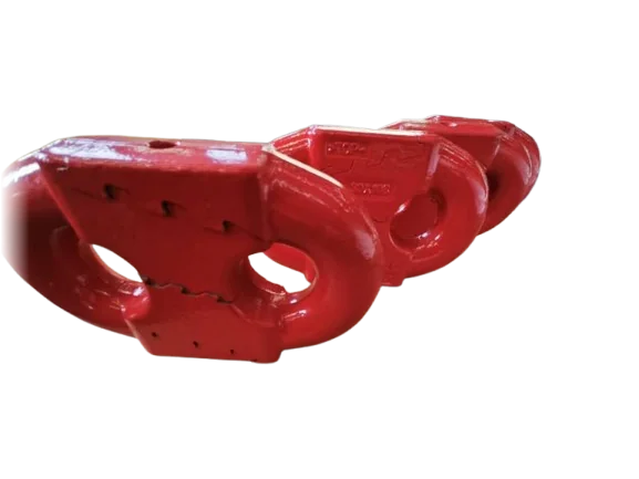 Close-up of a forged chain coupler