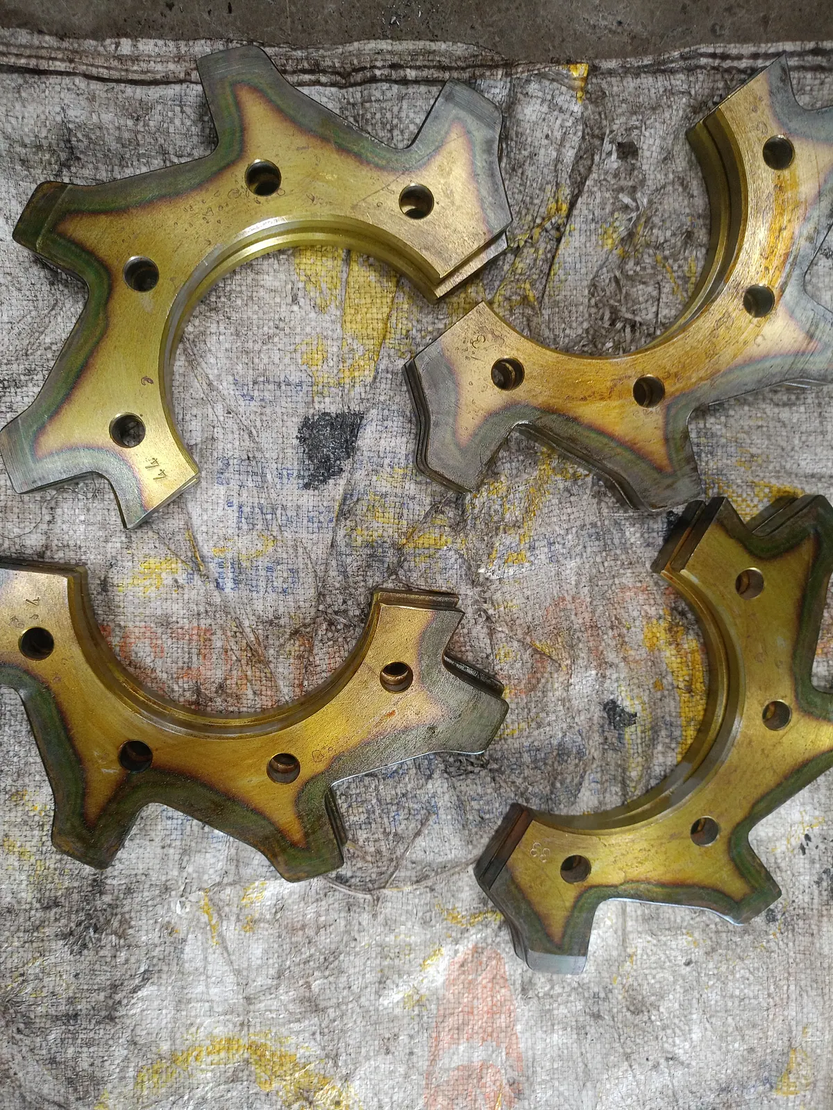 Machined sprocket segments on the CMECH shop floor