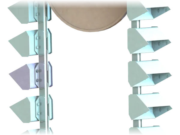 Central chain elevator buckets around the wheel