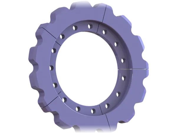 Segmented deep pan conveyor sprocket