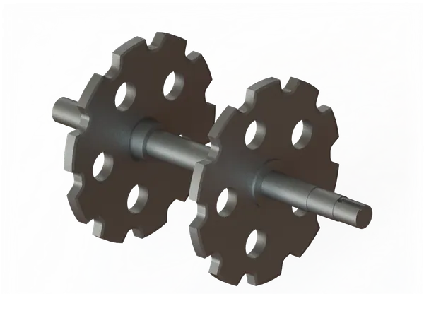 Drag chain sprockets on shaft