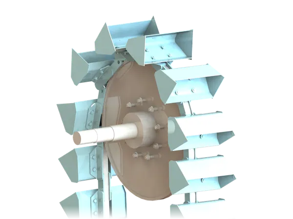 3D model of a central chain bucket elevator head