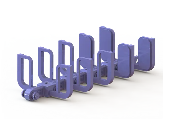 Flow conveyor chain with U-flights