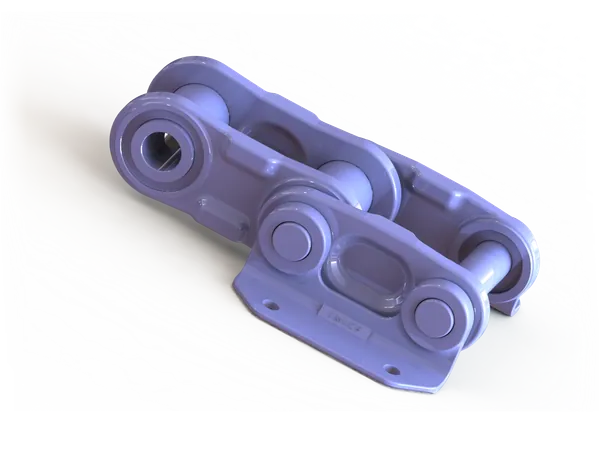 Forged link chain with bushed joint