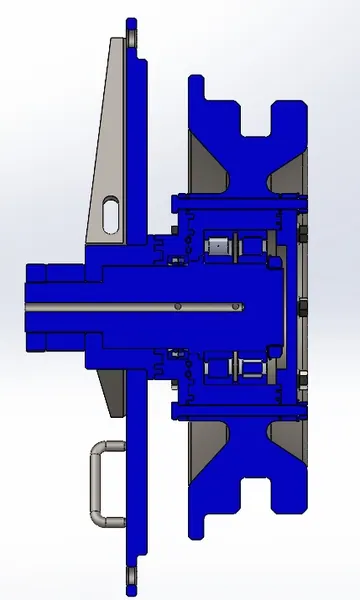Idler assembly — colour section view