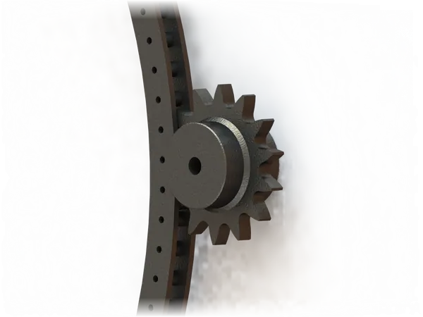 Pin gear pinion close-up