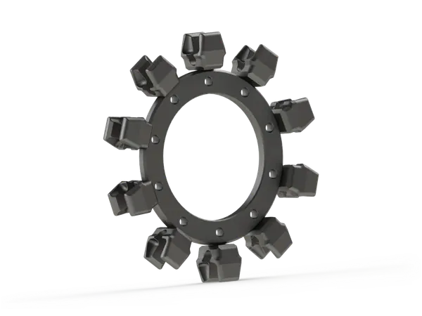 Pocket wheel with replaceable teeth