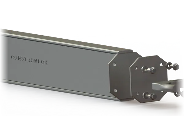 Box-section scraper bar with bolted end plates