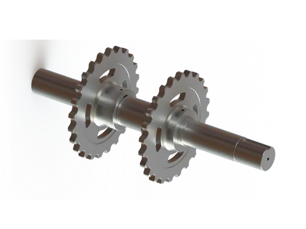 Round link chain sprockets on drive shaft