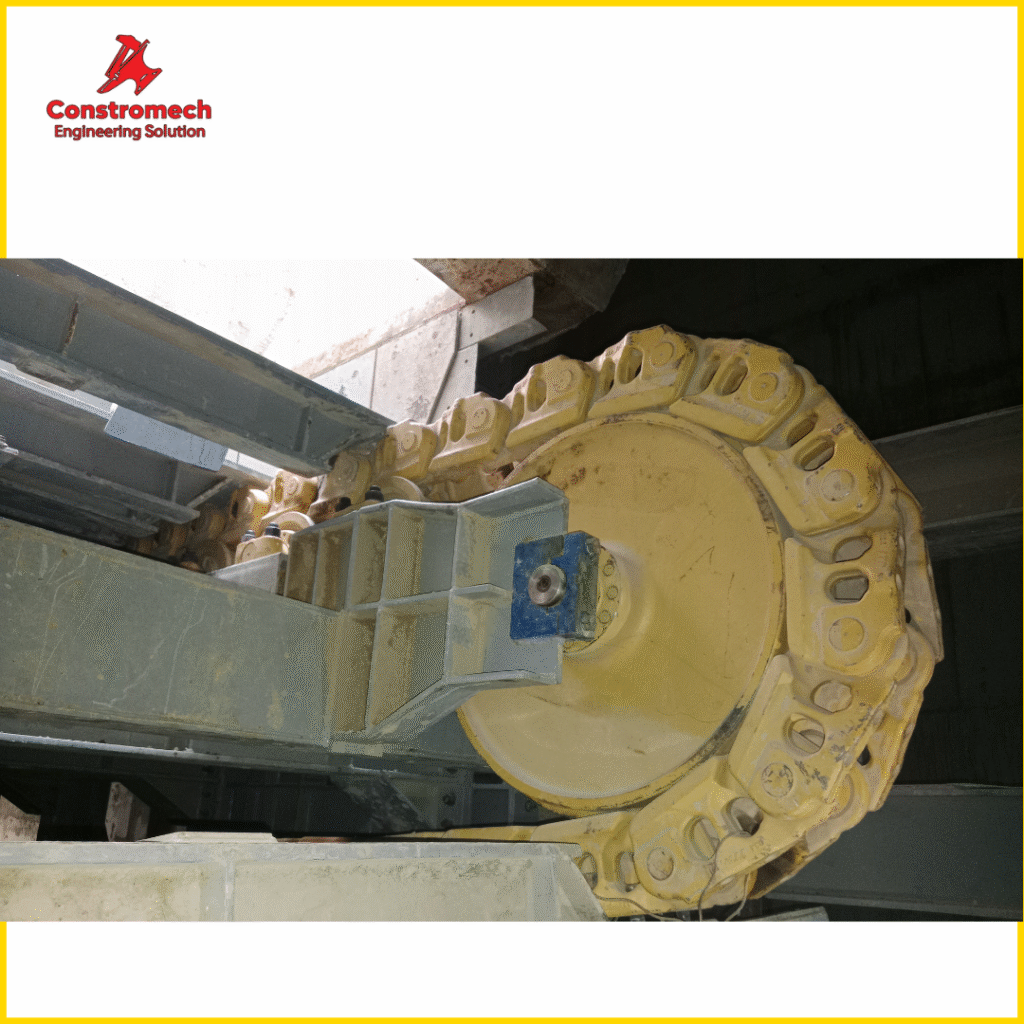 Cement plant apron feeder chain