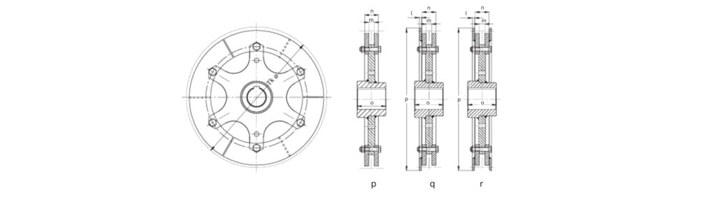 toothless chain wheels with modular steel segments, CMECH Type CBA series